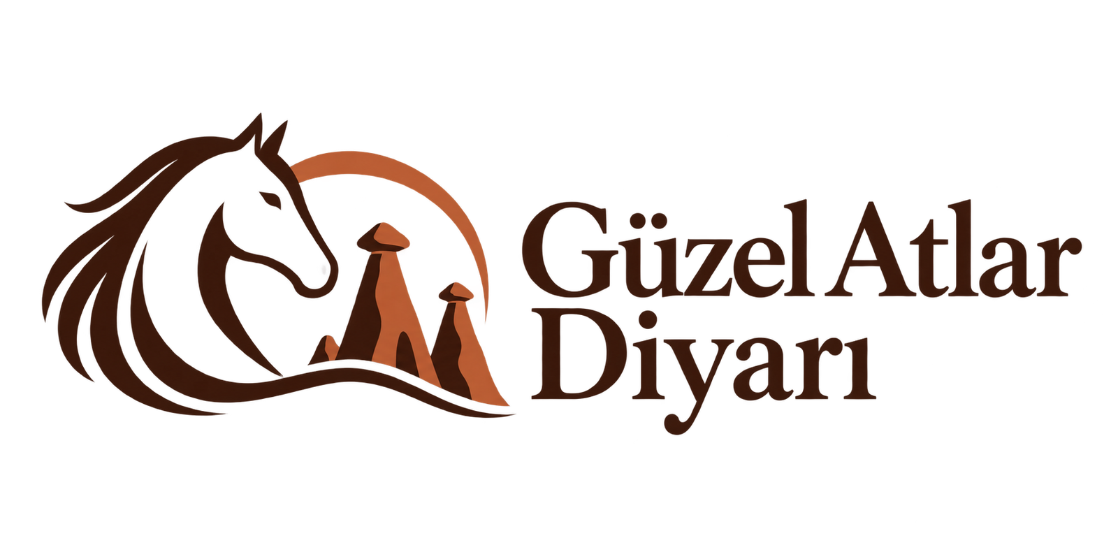 Güzel Atlar Diyarı — at ve Kapadokya peri bacaları logosu